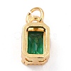 Real 18K Gold Plated Brass Inlaid Cubic Zirconia Charms X-ZIRC-L100-075G-02-4