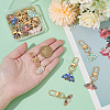 20Pcs 5 Styles Moth Alloy Enamel Pendant Decorations HJEW-PH02257-3