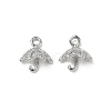 Brass Micro Pave Clear Cubic Zirconia Charms KK-P355-05P-1