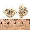 Brass Pave Colorful Cubic Zirconia Connector Charms CU-CBA4579-02G-E-2