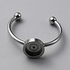 304 Stainless Steel Cuff Ring Components FIND-WH0129-74B-P-1