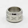 Tarnish Resistant 304 Stainless Steel Large Hole Column Carved X-shape Beads LS-STAS-G037-06-1