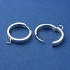 201 Stainless Steel Huggie Hoop Earrings Findings STAS-A167-01V-S-2