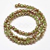 Faceted Round Half Rainbow Plated Imitation Jade Electroplate Glass Beads Strands X-EGLA-J130-HR02-2