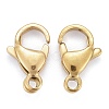 Ion Plating(IP) 304 Stainless Steel Lobster Claw Clasps X-STAS-H353-E-02G-3