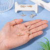 4 Pairs 2 Styles Brass Micro Pave Clear Cubic Zirconia Stud Earring Findings KK-TA0002-63-7