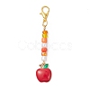 5Pcs 5 Styles Thanksgiving Day Alloy Enamel & Glass Seed Leaf Pumpkin Corn Pendant Decorations HJEW-JM04316-4