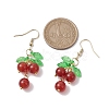Natural Carnelian Grapes Dangle Earrings EJEW-JE05689-01-3