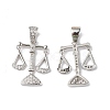 Rack Plating Brass Micro Pave Cubic Zirconia Pendants X-KK-F848-04P-1