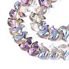 Electroplate Transparent Glass Beads Strands EGLA-N017-06-A02-3