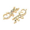 Brass Pave Colorful Cubic Zirconia Connector Charms CU-CBA4579-09G-B-3
