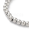Adjustable Brass Round Beaded Slider Bracelets BJEW-D039-31A-P-2