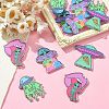 16Pcs 4 Styles Alien Theme Colorful Acrylic Pendants SACR-CJ0001-28-5