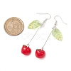 3 Pairs 3 Style Fruit Glass Dangle Earrings EJEW-TA00352-3