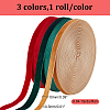 3 Rolls 3 Colors Single Face Velvet Ribbons SRIB-AR0001-17-2