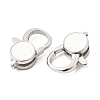 Flat Round Brass Enamel Lobster Claw Clasps KK-Z147-02P-01B-2