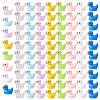 80 Pcs Tiny Ducks Mini Resin Duck Colorful Mini Duck Bulk Fairy Tale Garden Animal Sculpture Resin Duck Image for Miniature Landscape JX344A-1