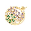 Brass Micro Pave Cubic Zirconia Pendants KK-D258-03G-02-2