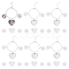 DIY Blank Heart Brass & Alloy Charm Bracelets Making Kit BJEW-DC00002-1