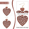 ANATTASOUL 6 Pairs 6 Styles Wood Dangle Earrings with Iron Earring Pins EJEW-AN0004-60-3