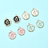 8Pcs 4 Colors Alloy Enamel Pandants ENAM-FS0002-22-7
