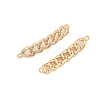 Brass Micro Pave Clear Cubic Zirconia Connector Charms KK-L223-016G-2