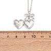 Brass Enamel Bowknot Angel Heart Photo Locket Pendant Necklaces for Women KK-CBAF5B9-03P-3