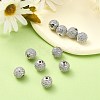CZ Brass Micro Pave Grade AAA Clear Color Cubic Zirconia Round Beads KK-O065-8mm-05P-NR-4