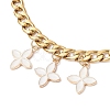 Alloy Enamel Flower Charm 304 Stainless Steel Cuban Link Chain Bag Decorative Chains FIND-JF00160-01-4