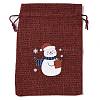 Christmas Theme Jute Cloth Storage Bags ABAG-F010-01B-09-1