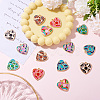 14Pcs 7 Colors Rack Plating Alloy Enamel Pendants ENAM-TA0002-54-5