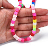 Handmade Polymer Clay Beads Strands CLAY-T020-09-7