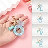 Resin & Acrylic & Faux Suede Tassel Keychain X1-KEYC-YW00117-01-5