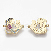 Brass Micro Pave Cubic Zirconia Links Connectors ZIRC-T012-80G-2