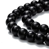 Natural Black Onyx Beads Strands G-Z024-01C-2