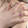 4Pcs 2 Colors Brass Flat Round Open Cuff Ring RJEW-UN0002-43-5