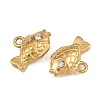 304 Stainless Steel with Crystal Rhinestone Charms RB-CBABFDA-11D-G-2