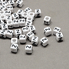Large Hole Acrylic Letter European Beads SACR-Q103-8mm-01Z-1