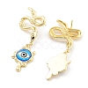 Rack Plating Eye Brass Stud Earrings EJEW-C108-07G-04-2