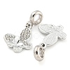 Rack Plating Alloy Pave Crystal Rhinestone Insect European Dangle Charms FIND-B034-14P-01-2