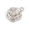 Brass Micro Pave Clear Cubic Zirconia Charms KK-G544-07P-01-2