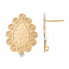 Brass Stud Earring Findings KK-N232-336LG-3