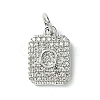 Rack Plating Brass Micro Pave Clear Cubic Zirconia Charms KK-G501-01Q-P-1