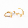 Brass Micro Pave Clear Cubic Zirconia Hoop Earring Findings ZIRC-S068-009B-NF-2