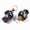 Assembled Synthetic Bronzite and Imperial Jasper Openable Perfume Bottle Pendants LS-G-S366-057F-3
