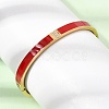 304 Stainless Steel Micro Pave Clear Cubic Zirconia Enamel Hinged Cuff Bangles for Women SA-CBAC920-05G-3