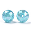 AB Color Transparent Crackle Round Acrylic Beads CACR-S006-04-2