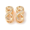 Brass Micro Pave Clear Cubic Zirconia European Beads KK-Z142-07G-1