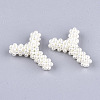 Handmade ABS Plastic Imitation Pearl Woven Beads FIND-T039-18-Y-3