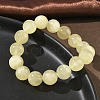 Natural Golden Silk Jade Round Beaded Stretch Bracelets for Women BJEW-F535-01E-3